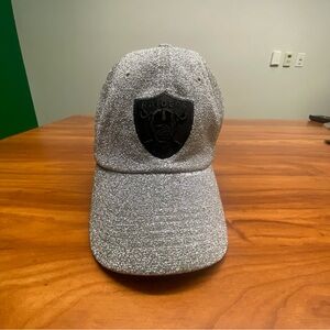 Silver Glitter Cap with Black Logo